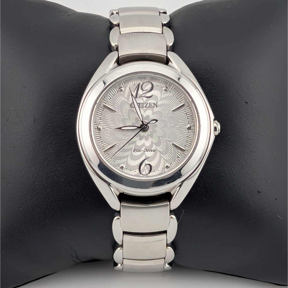 Citizen Eco-Drive Silhouette J730-S099552 Sapphire Crystal Floral Dial Watch WR
